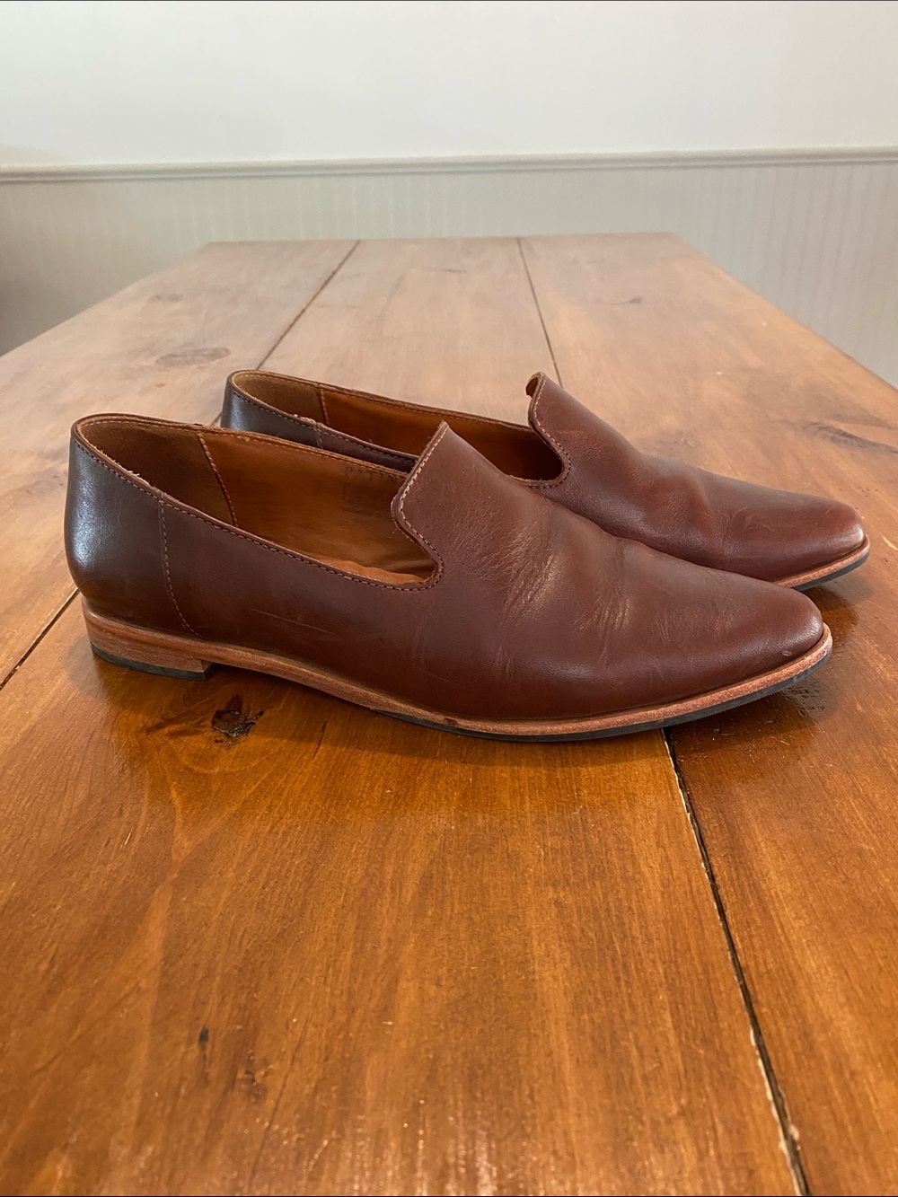Womens Patina Leather Lofers - Sz 8